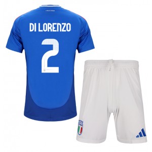 Fotbalové Dres Itálie Giovanni Di Lorenzo #2 Dětské Domácí Oblečení ME 2024 Krátký Rukáv (+ trenýrky)